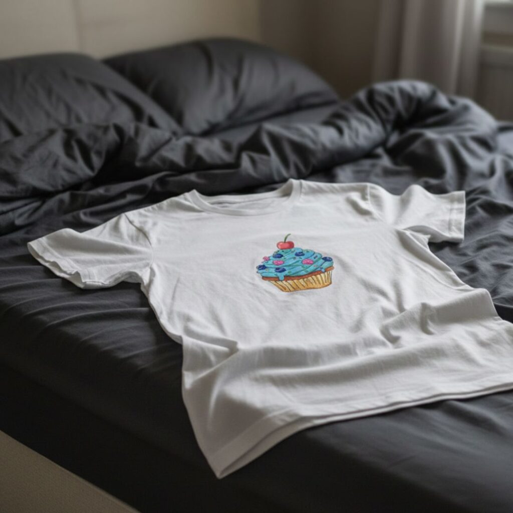 T-shirt bio imprimé personnalisé muffin