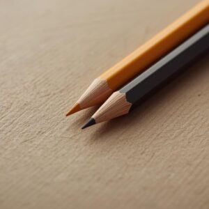 deux crayons de couleur alignés