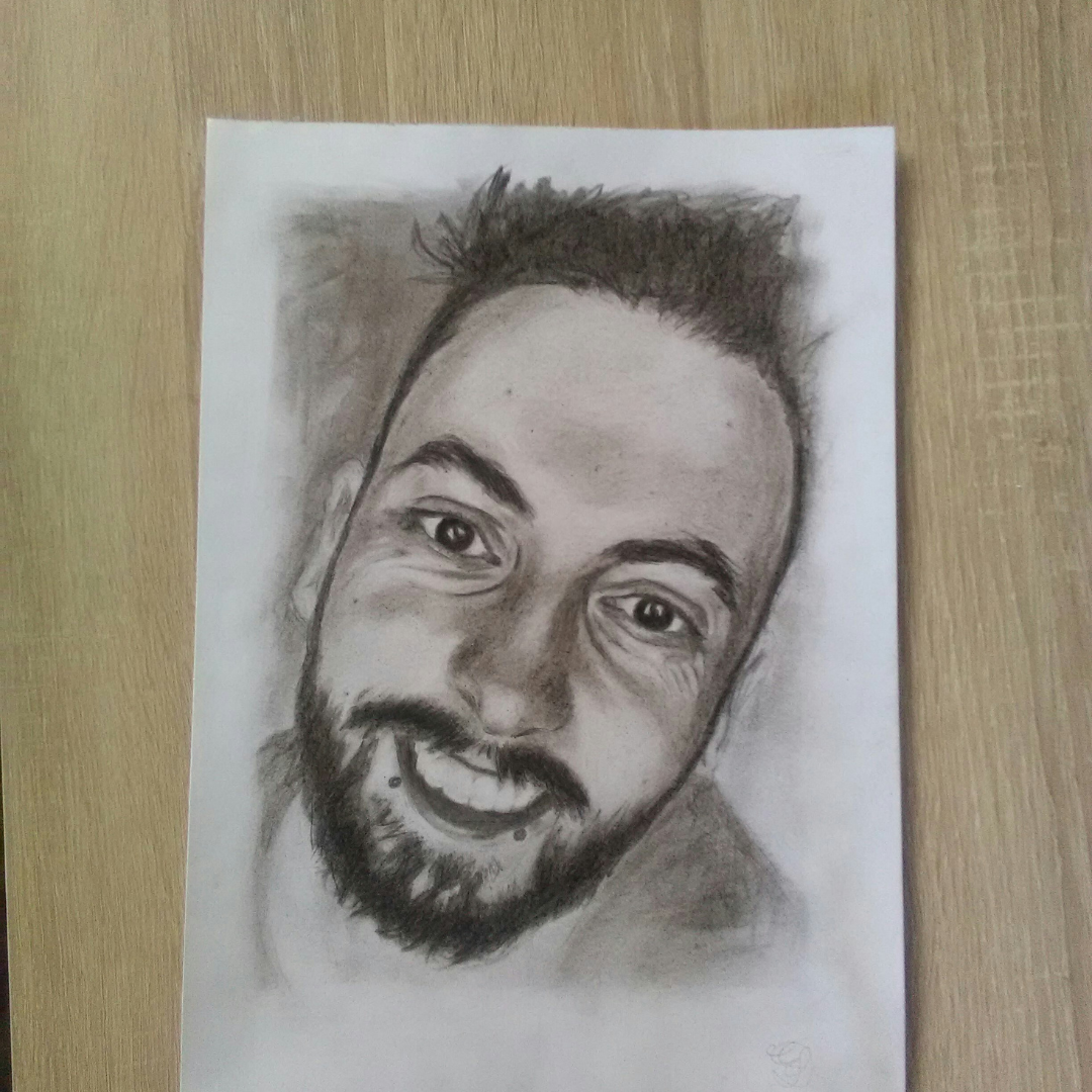 portrait homme original au crayon
