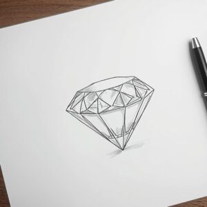 un diamant dessiné sur une feuille