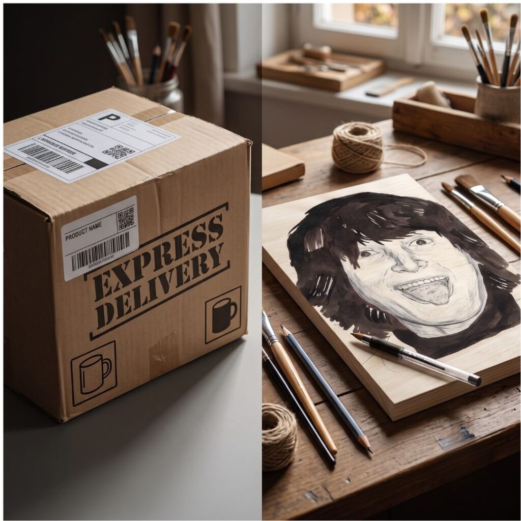 Offrir un portrait personnalisé : bonne ou mauvaise idée ? express delivery vs handmade portrait